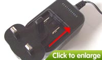 If you've received a 2-part power supply (as shown below), clip the pins onto the adapter.