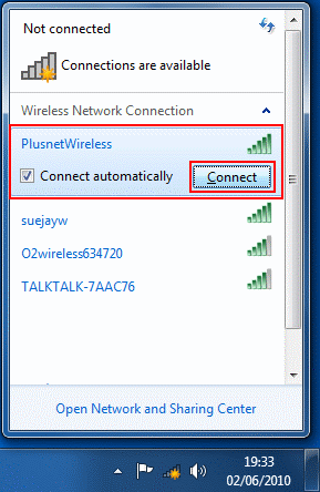 Select your network and click connect.