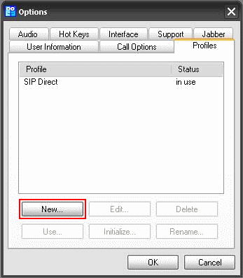 Go to the profiles tab and click New...