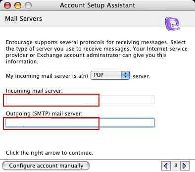 Mac Entourage - accounts