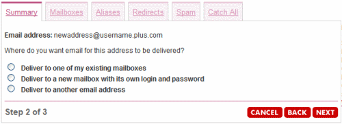 Choose what you want to happen to messages that get sent to your new address.