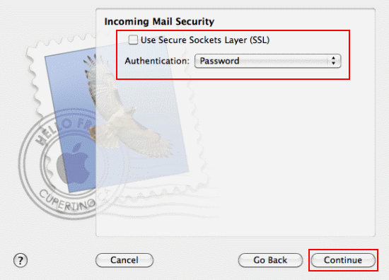 Fill in the security details and click Continue.