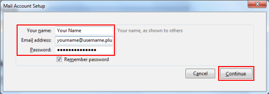 Fill in your name, email address and password. If you need help with these, there's more information below the screenshot.
