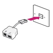 Plug the microfilter into the empty socket.