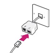 Plug the phone cable into the microfilters phone socket.