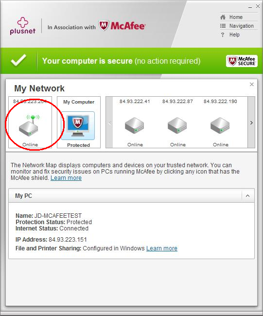 McAfee My Home Network icon
