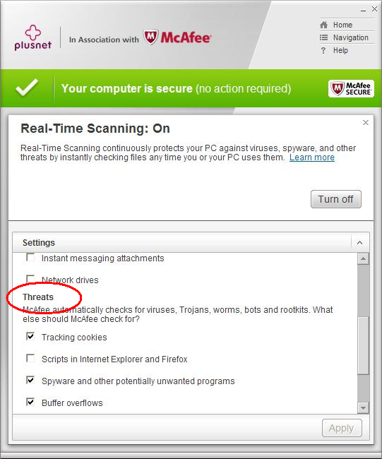 Real-Time Scanning threats