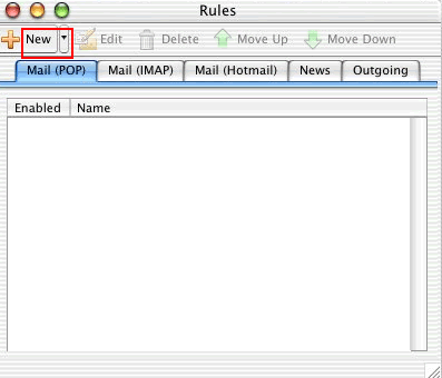 Entourage - Tools - Rules - New