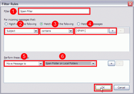 Thunderbird - Message Filters - New Rule