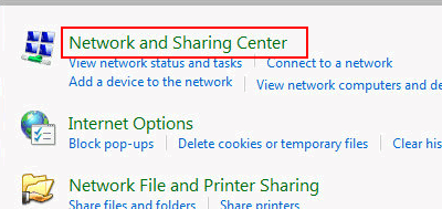Vista - Network and Sharing Centre